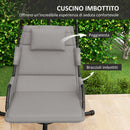 Amaca a Dondolo 118x98x192 cm Imbottita con Cuscino in Acciaio e Poliestere Grigio e Nero  