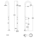 Doccia da Giardino in Alluminio Soffione I-switch Quadrato con Termometro LCD Sined Luna Alu Bianco 
