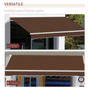 Tenda da Sole Avvolgibile a Parete 395x245 cm in Metallo e Poliestere Rosso ruggine