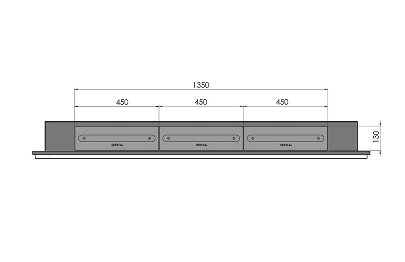 Camino a Bioetanolo da Parete 180x49 cm  Frame 1800 Inox