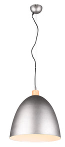 Lampada a Sospensione da Interno Attacco E27 in Metallo Nichel Satinato 