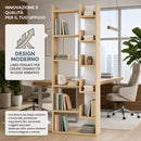 Libreria a 6 Ripiani 60,5x22x162,5 cm Scaffalatura Verticale Moderna Quercia     