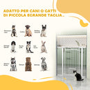 Cancelletto di Sicurezza con Estensioni 76-104 cm e Porta per Gatti Bianco   