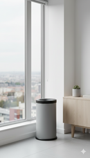 Pattumiera Gettacarte Ø31xh72 cm Autoestinguente In Acciaio Verniciato Grigio