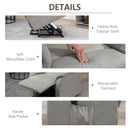Poltrona Alzapersona Elettrica 1 Motore 75x93x110 cm in Microfibra Grigio