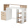 Schreibtisch-PC-Halter 140 x 55 x 92 cm aus MDF-Naturholz und Weiß