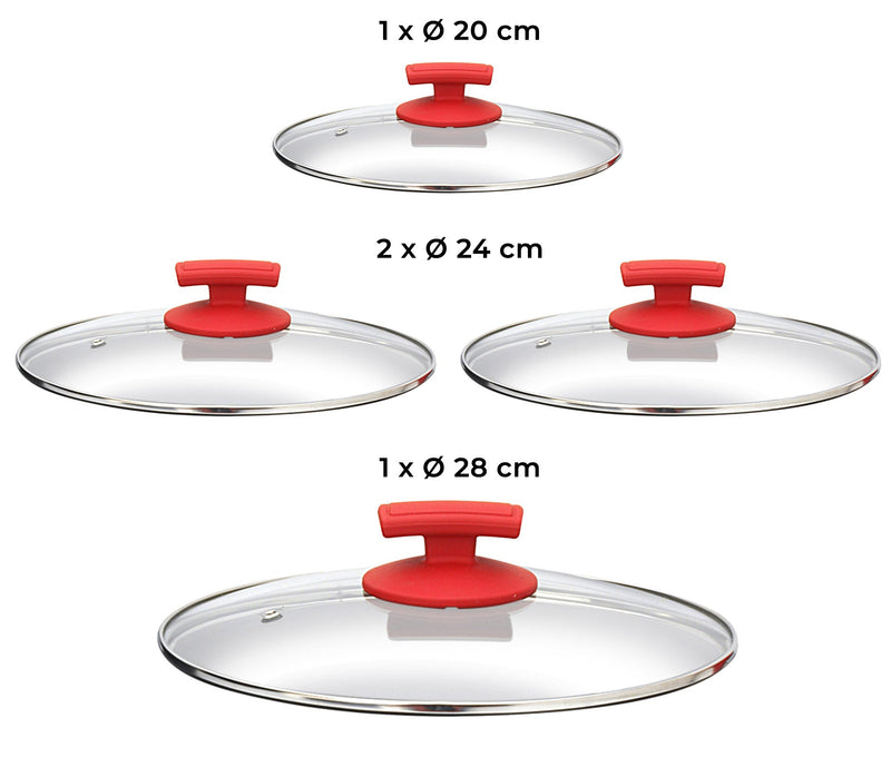 Batteria di Pentole 9 Pezzi in Alluminio Pressofuso Antiaderente Olympia Love