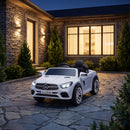 Auto Elettrica per Bambini Licenza Mercedes-Benz 12 V 103x63x44 cm con Telecomando e Sospensioni su 4 Ruote in PP Bianca      