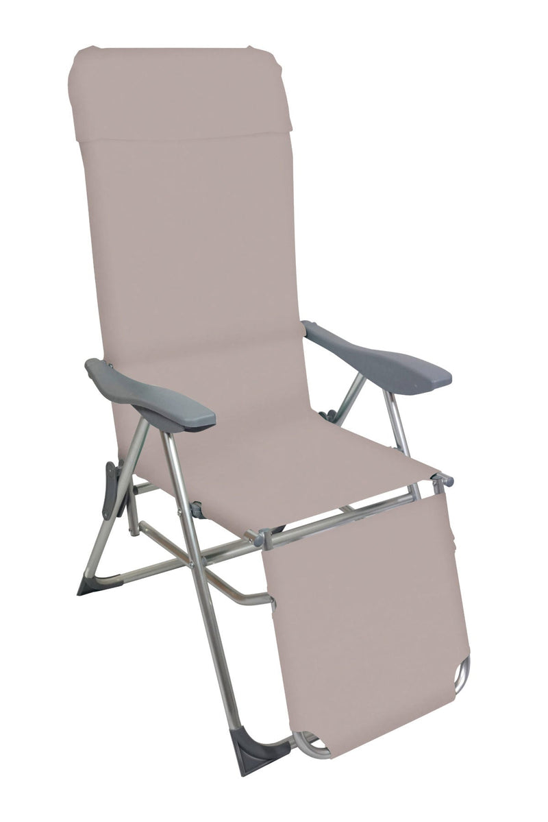 Set 4 Sedie a Sdraio Reclinabili Pieghevoli 59x76x109 cm con Poggiapiedi in Alluminio e Textilene T