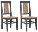Set 2 Sedie 44x44x96 cm in Legno di Abete Malé Marrone e Grigio
