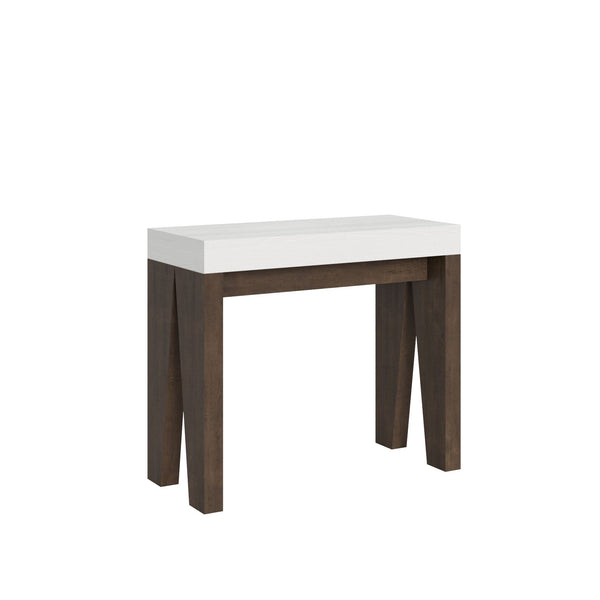 Consolle Allungabile 90-300x40x77 cm in Nobilitato Bianco e Noce online