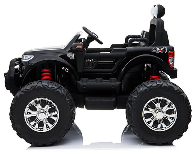 Macchina Elettrica per Bambini 2 posti Fuoristrada 24V con Licenza Ford Monster Truck 4x4 Nera