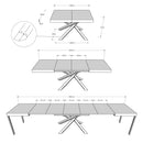 Tavolo Allungabile 140/400x90 cm Volantis Cashmere Gambe Multicolore 4/B      