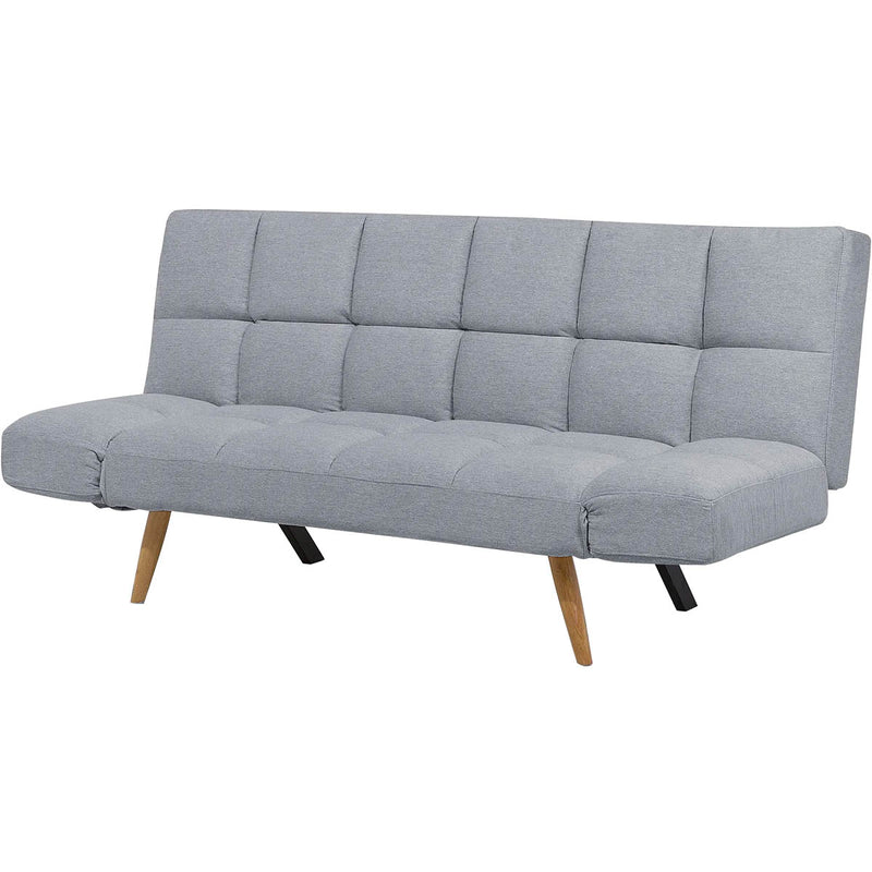 Divano Letto 2 Posti con Braccioli Apertura Clic Clac Imbottitura in Schiuma Grigio      