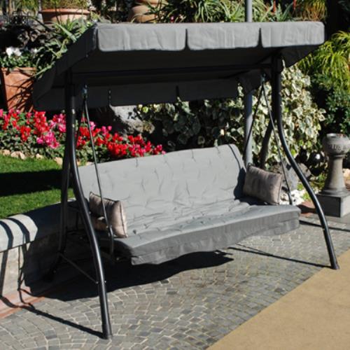 3-Sitzer Schaukelstuhl aus Eisen mit Sitzpolsterung und Bettfunktion 198X140X174Cm  prezzo