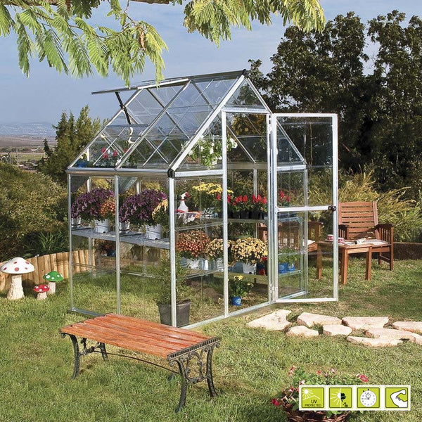 Aluminium Gartengewächshaus Polycarbonatplatten Rama Doritis Mini sconto