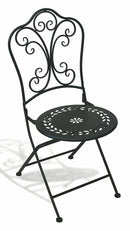 Set da Giardino Pieghevole in Ferro con Tavolo e 2 Sedie Soriani Provence Breakfast Nero