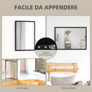 Specchio da Parete Rettangolare  50x70 cm in Vetro e MDF Nero      