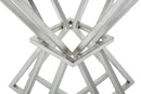 Sgabello Oslo Ø40x50 cm in Ferro e MDF e Spugna e Poliestere Argento e Nero