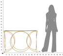 Console Infinity Small 120x40x79 cm in Ferro e Specchio Oro e Nero