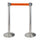 2 Gardinenstangen 3 Meter aus gebürstetem Edelstahl Ø36x101 cm Orange Ribbon