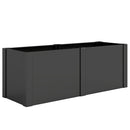 Letto Rialzato Per Orto 150x53x55 cm a Fondo Aperto con Divisore e Angoli Rinforzati in Acciaio Nero      
