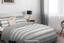 Copripiumino con Federa Stampato in Puro Cotone Cober Striped Ecru Varie Misure