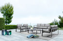 Divano da Giardino 3 Posti 194x78x84h cm in Alluminio e PP Merrigan Antracite 