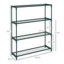 Scaffale Porta Piante a 4 Livelli da Esterno e Interno 88x28x107cm in Acciaio Verde