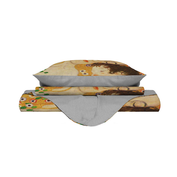 Doppelbettbezug mit Aufdruck auf Tasche und Kissenbezügen sconto