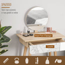 Consolle Trucco 70x39x120 cm con Specchio e Cassetto  Jungle Bianco e Rovere