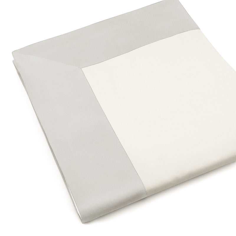 Set Lenzuola Matrimoniali Sopra Sotto e Federe Balza in Raso Mitera Diamante Ostrica 