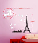 Sticker da Muro Eiffel 80x80 cm Plastica