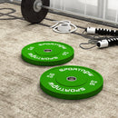 Set 2 Dischi Pesi da 10kg in Gomma con Foro da 2"/5 cm per Manubri e Bilancieri Verde    