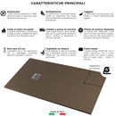 Piatto Doccia in Pietra 80x100 cm Pedrinelli Ardesia Stone Side Tortora Seconda Scelta