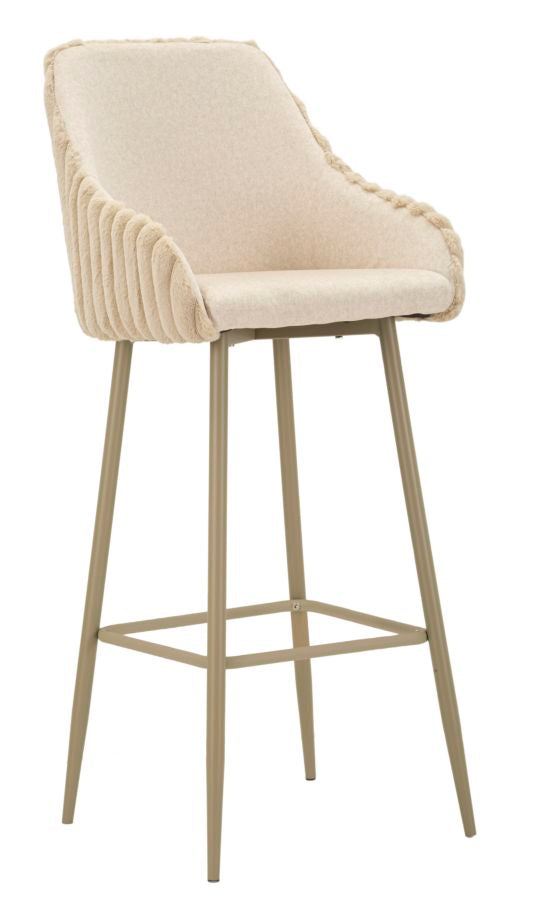 prezzo Sgabello Bar Alaska A Crema Set 2 Pz 52x46x111 cm in Compensato e Spugna e Ferro e Poliestere Crema