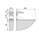 Supporto Aguila per Mensola in Legno o Vetro Imballo 1 Set Verniciato Alluminio Emuca