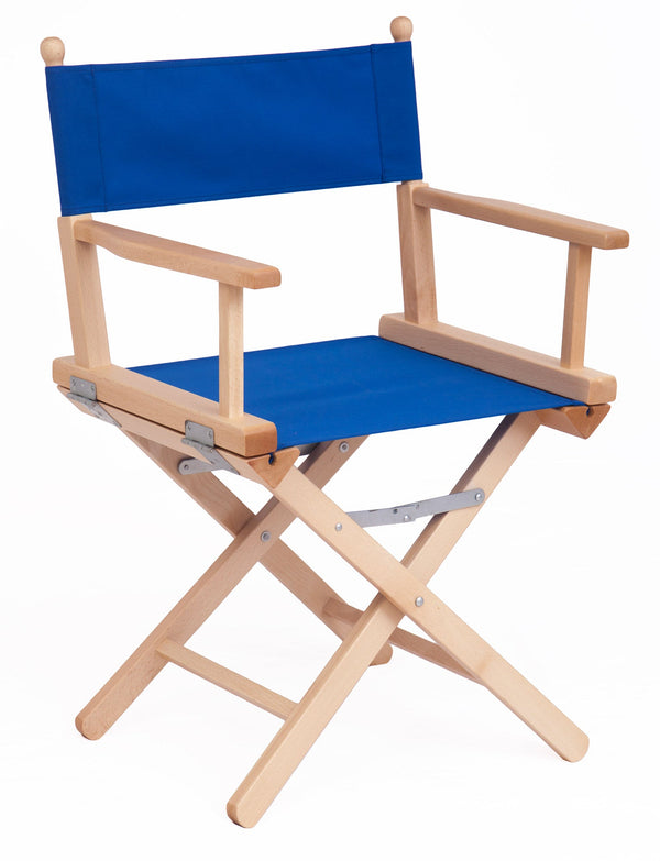 Sedia Pieghevole da Regista 43x60xH88 cm in Legno Naturale Tessuto Blu online