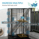 Gabbia per Uccelli 61x36.5x98 cm con Vassoio Estraibile e Posatoi Voliera per Pappagalli Nero      