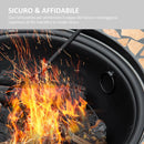 Braciere da Giardino 68x68x45 cm in Metallo e Ceramica