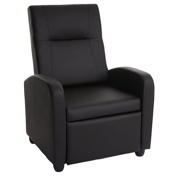 Manueller Relax-Sessel aus schwarzem Vandi-Kunstleder sconto