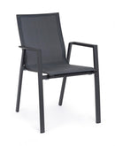Set 4 Sedie da Giardino 56x61,5x88h cm con Braccioli Krion Antracite