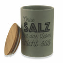 Barattolo Sale con Scritta Ø10x15 cm in Dolomite con Coperchio in Bambù VdE Tivoli 1996