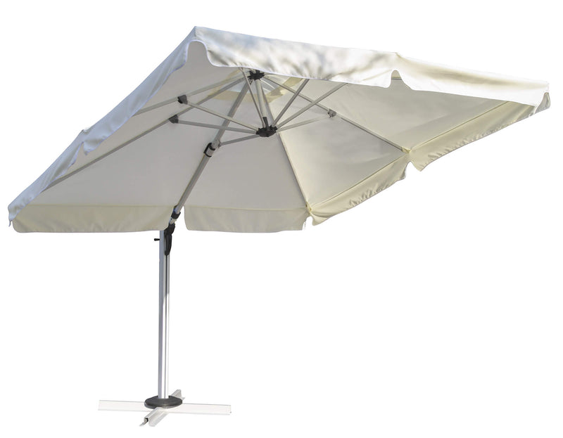 Ombrellone da Giardino Decentrato 3x4m in Alluminio e Poliestere Bianco