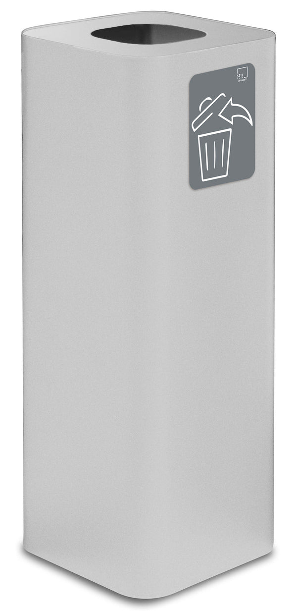 sconto Pattumiera Per Raccolta Rifiuti 30x30xh80 cm In Acciaio Verniciato con Pittogramma Magnetico Bianco