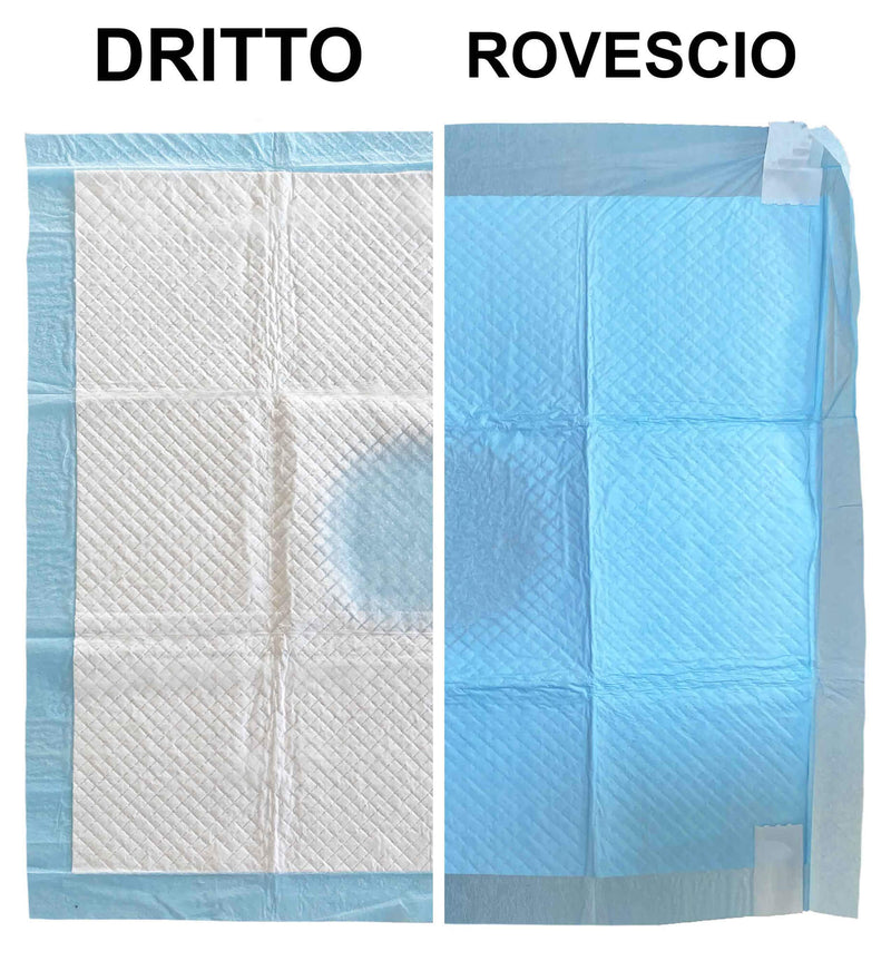 Set 80 Tappetini Assorbenti Profumo Neutro 60x60 cm in Poliestere Bianco/Azzurro