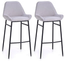Set 2 Sgabelli 49,5x41x105 cm in Similpelle Grigio Chiaro
