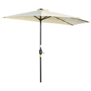 Ombrellone Semicircolare 265x135x240 cm con 20 Luci LED e Pannello Solare Beige   