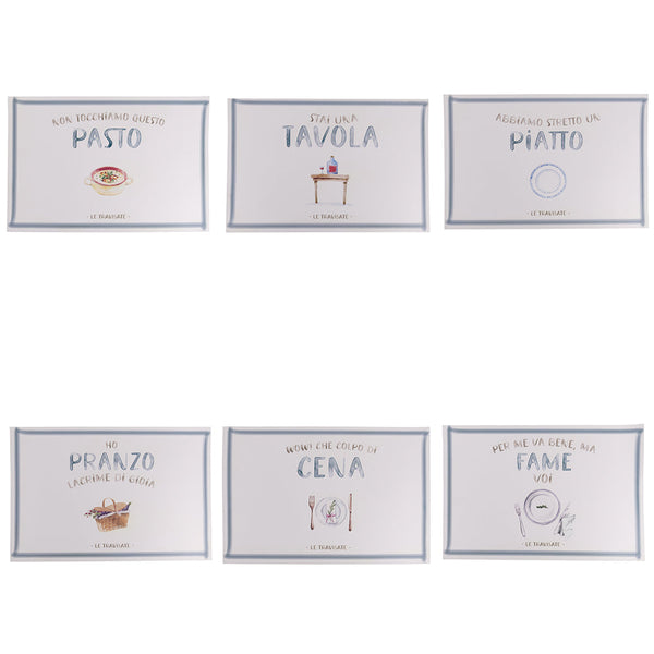 acquista Set 6 Tovagliette 45x30 cm in Eva VdE Tivoli 1996 Le Travisate Bianco