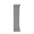 Camino Elettrico da Pavimento Effetto Fiamma 107x24x95,2 cm 900W/1800W Cornice in Legno Bianco